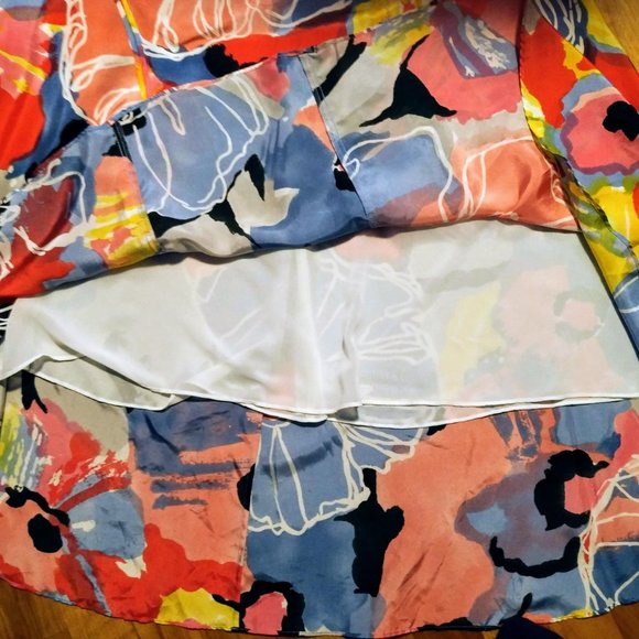 Vintage Y2K Armani Exchange Bright Floral Flowy Skirt - Picture 5 of 10